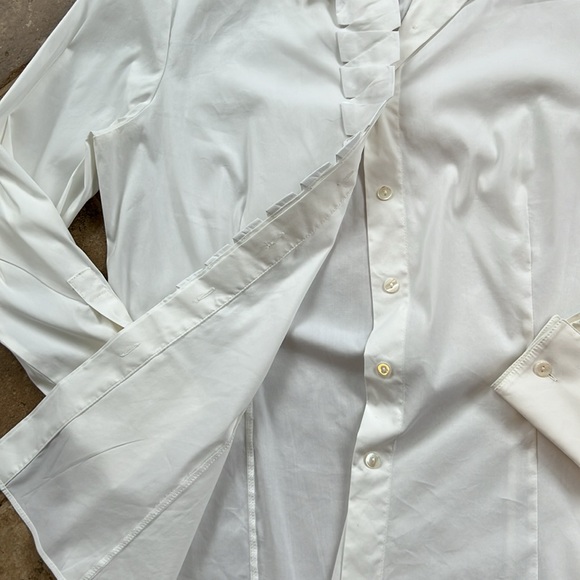 LAFAYETTE 148 white button-up shirt size 10 - Picture 3 of 7